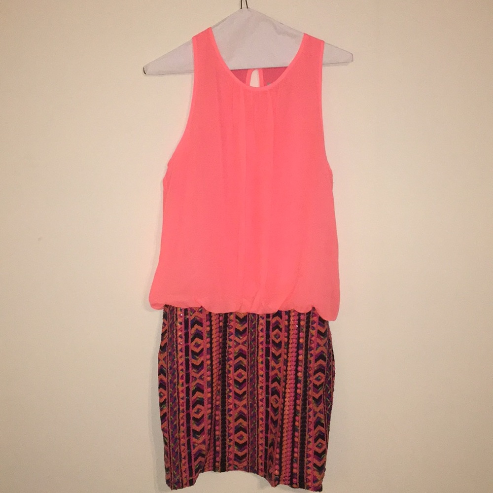 Karlie dress, silk top/sequin bottom, like-new!